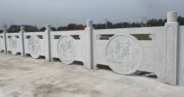 甘肃芝麻白河道栏杆 石材栏杆