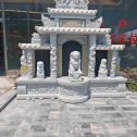 甘肃芝麻白中国黑石材套墓 花岗岩墓碑