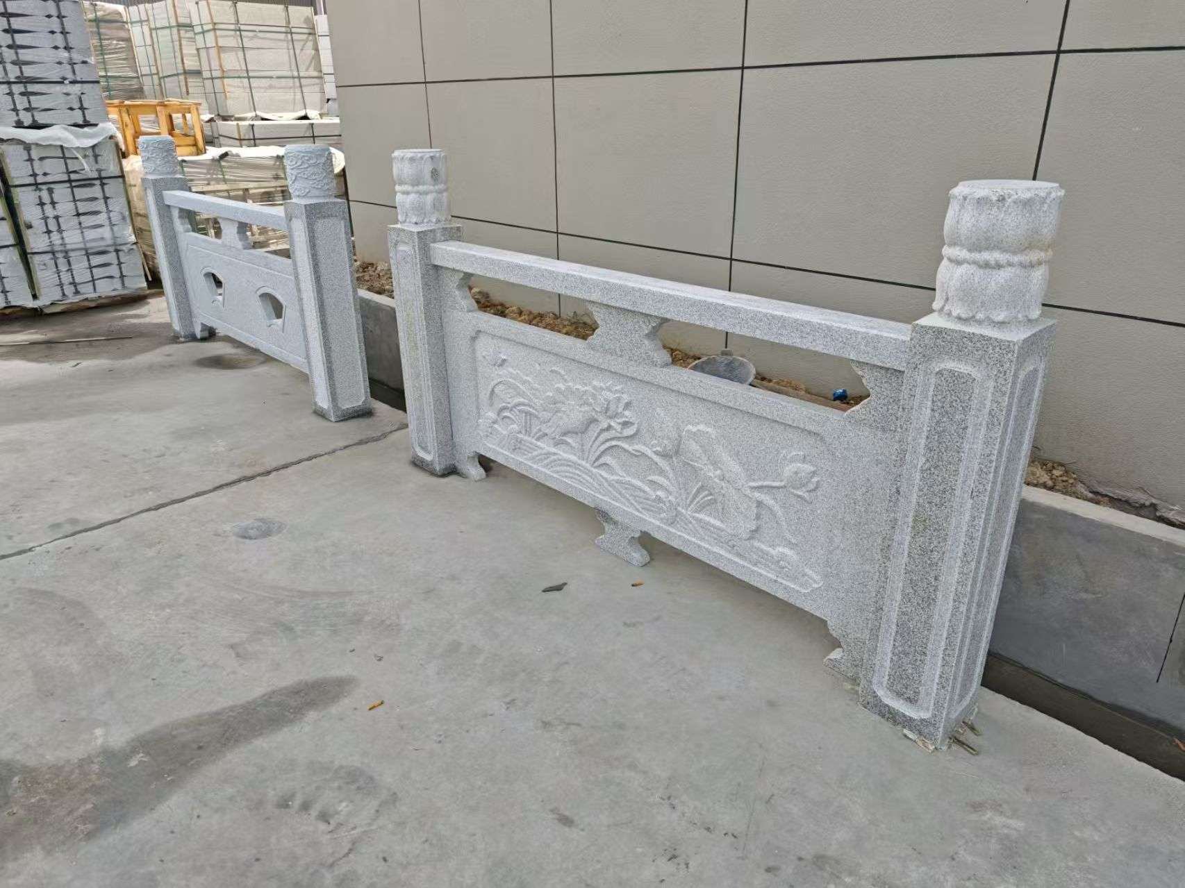 甘肃芝麻白河道栏杆 石材栏杆