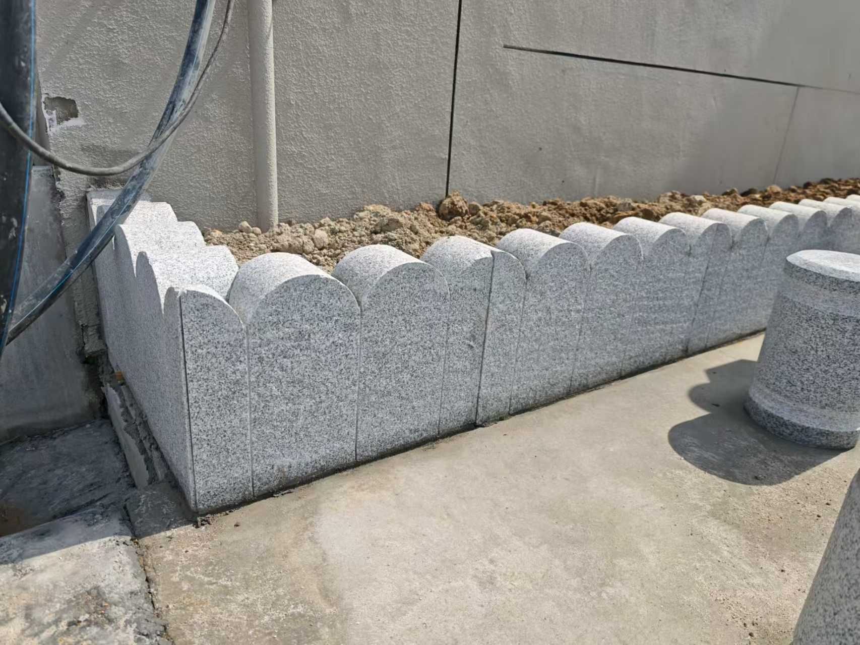 甘肃芝麻白花边石  围边石