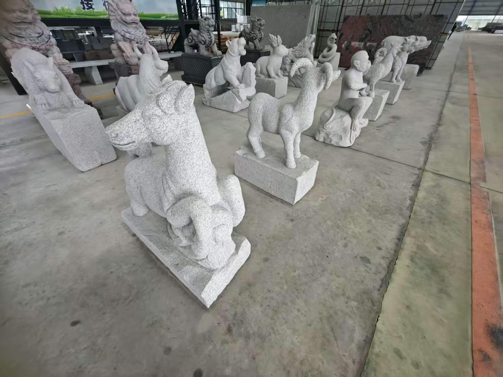 甘肃芝麻白雕刻 十二生肖 异形雕刻